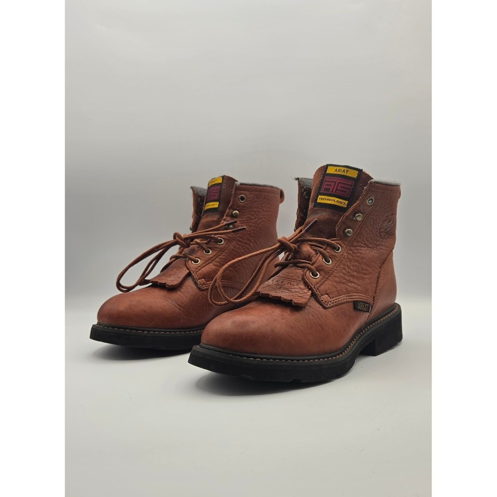 Ariat Cascade Women Boots 7.5 B Brown Leather Kiltie Lace Up ATS 31080